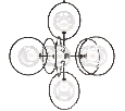 Люстра подвесная Lightstar ALFA  7х40W G9 Черный 745077