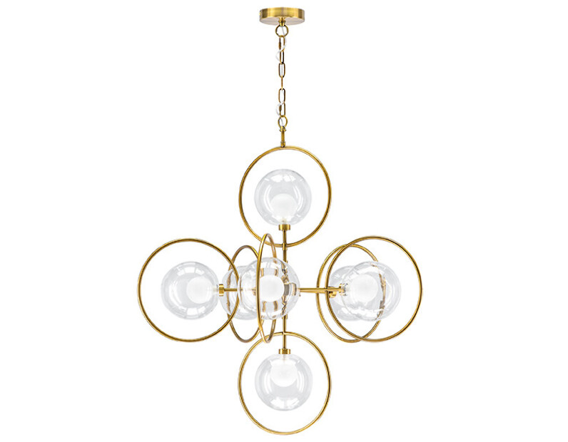 Люстра подвесная Lightstar ALFA  7х40W G9 Золото 745073