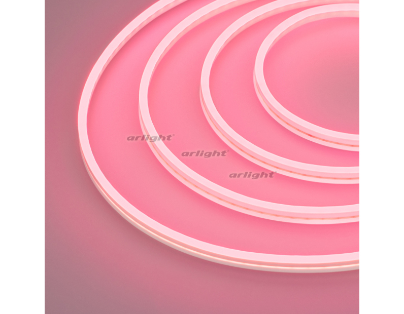 Гибкий неон Arlight GALAXY-1206-5000CFS-2835-100 12V Pink (12x6mm, 12W/м, IP67) 029361