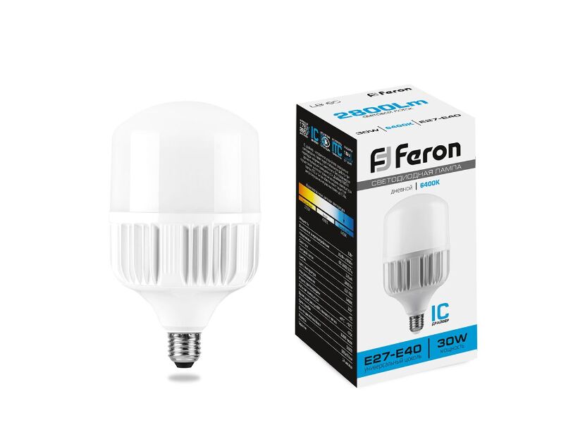 Лампа светодиодная Feron LB-65 E27-E40 30W 6400K 25537