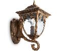 Светильник садово-парковый Feron PL4071 четырехгранный на стену вверх 60W E27 230V, черное золото 11483