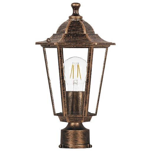 Светильник садово-парковый Feron 6203 шестигранный на столб 100W E27 230V, черное золото 11139