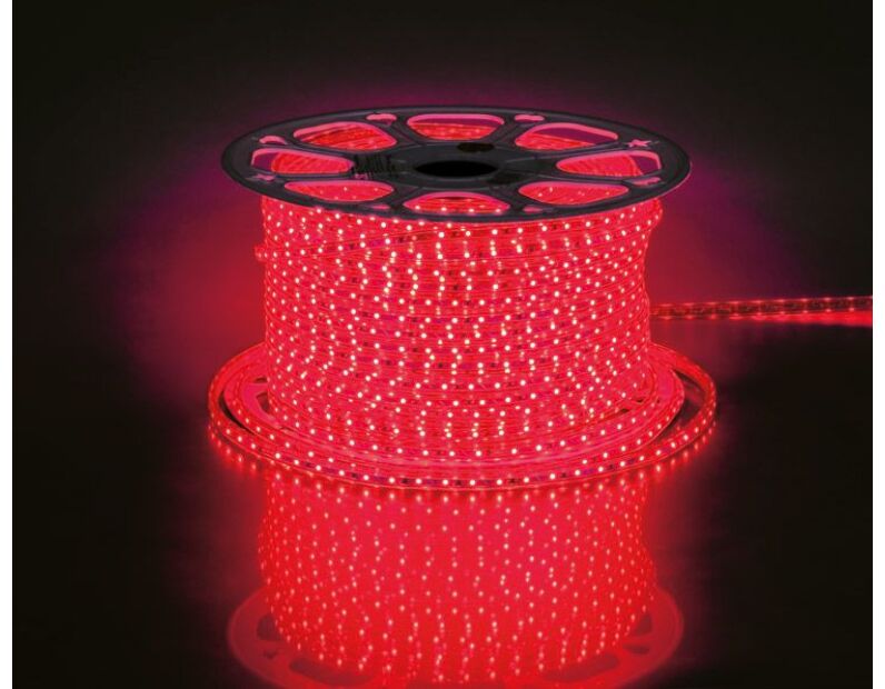 Cветодиодная LED лента Feron LS704, 60SMD(2835)/м 4.4Вт/м  100м IP65 220V красный 26239