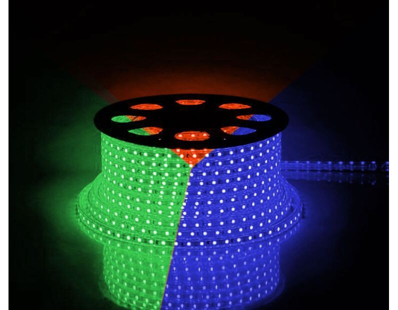 Cветодиодная LED лента Feron LS704, 60SMD(3528)/м 4.4Вт/м  100м IP65 220V мультиколор 26267