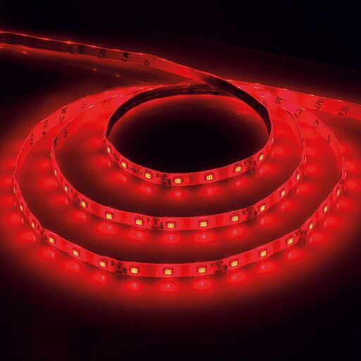Cветодиодная LED лента Feron LS603, 60SMD(3528)/м 4.8Вт/м  1м IP20 12V красный 27742