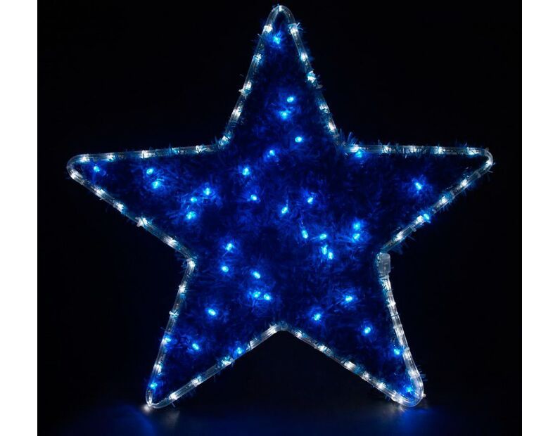 Световая фигура Feron LT015, 230V4м LED  белый+синий, 24 LED/1м, 4.8W, 20mA, IP 44, шнур 1,5м х 1мм, 26713