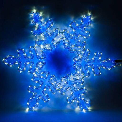Световая фигура Feron LT064, 230V, дюралайт 12 м  24 LED/м (синий+белый), шнур 1,6м IP44, 80*80 см, 26953