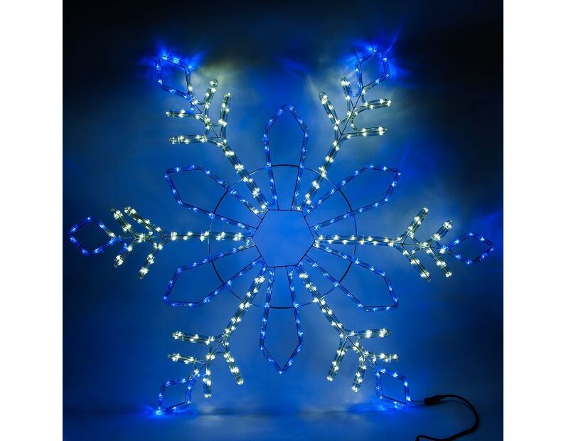 Световая фигура Feron LT065, 230V, дюралайт 14 м  24 LED/м (синий+белый), шнур 1,6м IP44, 120*120 см, 26954
