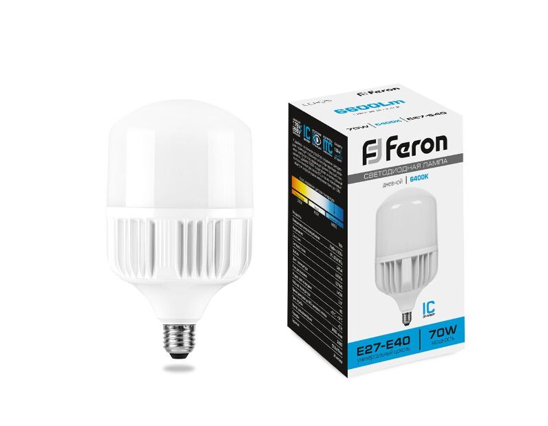Лампа светодиодная Feron LB-65 E27-E40 70W 6400K 25783