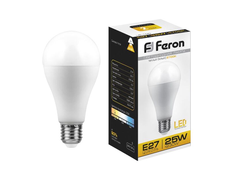 Лампа светодиодная Feron LB-100 Шар E27 25W 2700K 25790