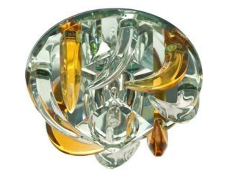 Светильник потолочный, JC G4 с желтым и прозрачным стеклом, зеркальный, с лампой, CD2531 18794