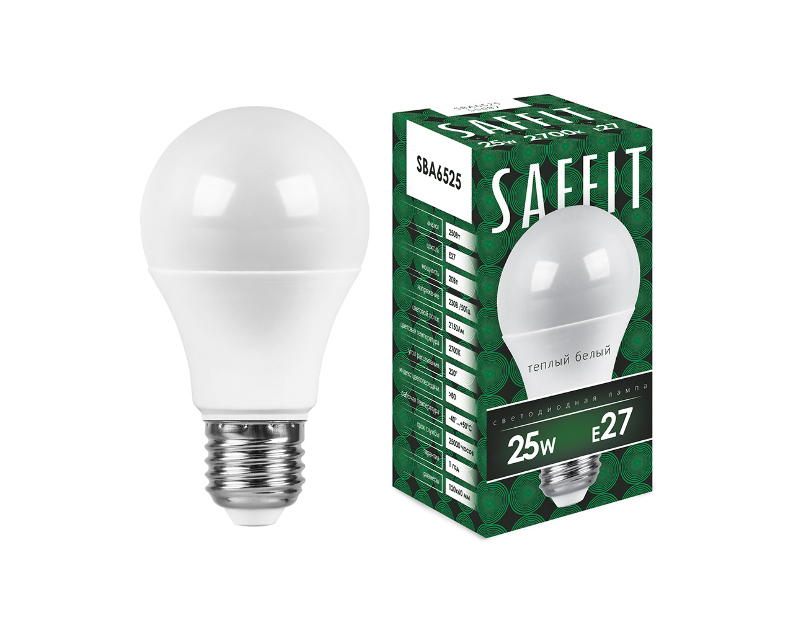 Лампа светодиодная SAFFIT SBA6525 Шар E27 25W 2700K 55087