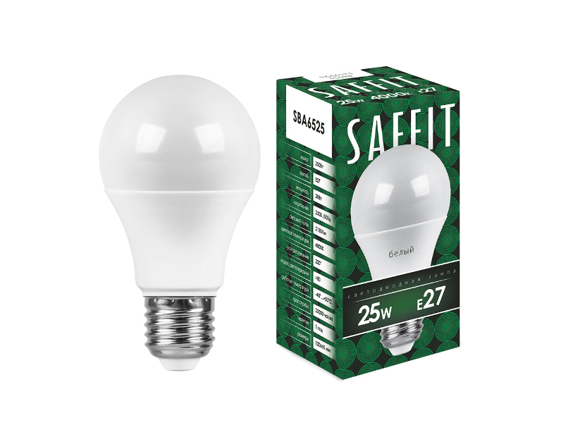 Лампа светодиодная SAFFIT SBA6525 Шар E27 25W 4000K 55088