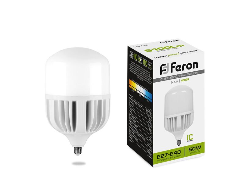 Лампа светодиодная Feron LB-65 E27-E40 50W 4000K 25820