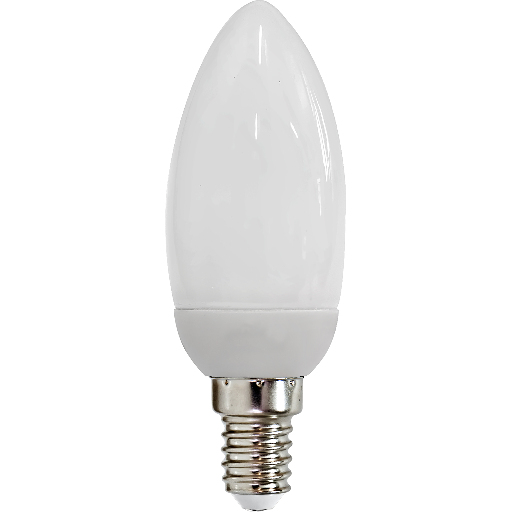 Лампа энергосберегающая, 11W 230V E14 4000K свеча , ELC73 04044