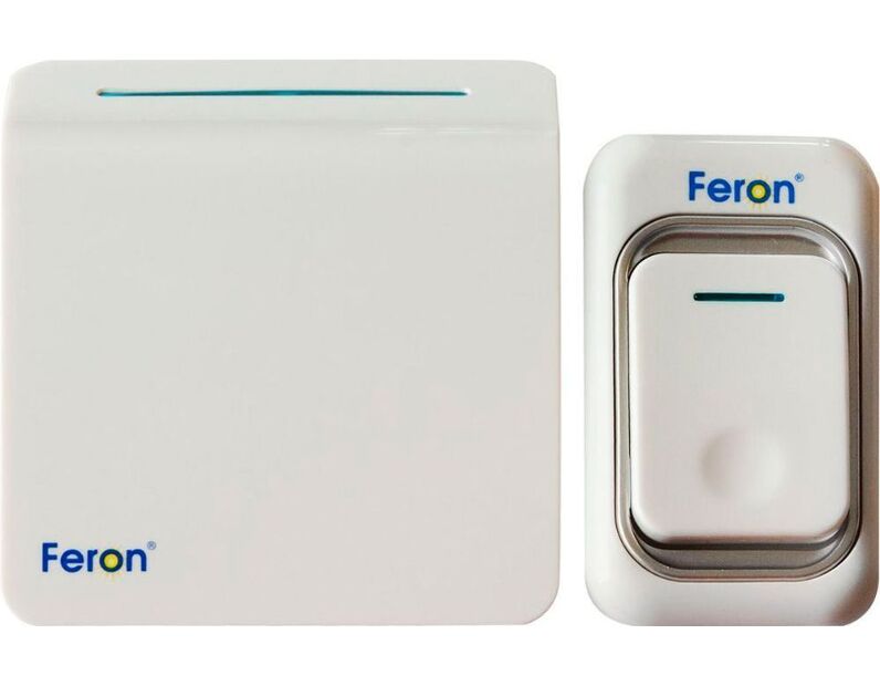 Звонок дверной беспроводной Feron Q-290 Электрический 48 мелодий белый с питанием от батареек 23682