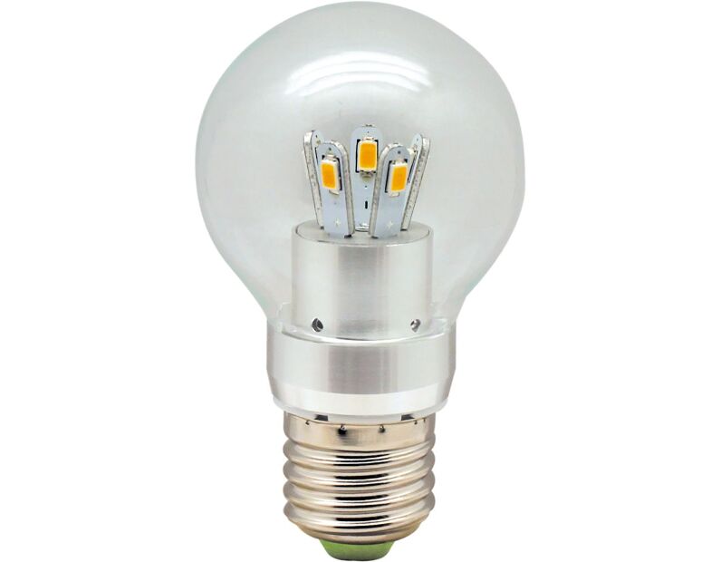 Лампа светодиодная, 10LED(5W) 230V E27 4000K матовая, LB-42 25330