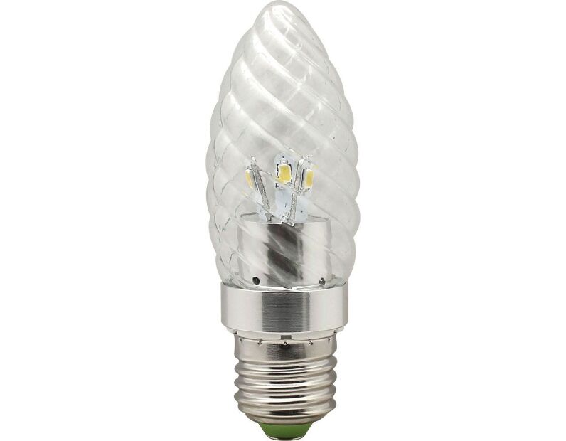 Лампа светодиодная, 6LED(3.5W) 230V E27 4000K хром, LB-77 25336