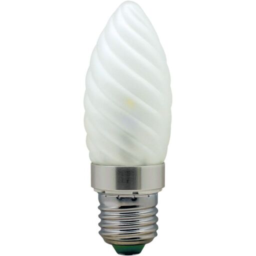 Лампа светодиодная, 6LED(3.5W) 230V E27 2700K матовая хром, LB-77 25341
