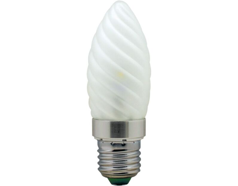 Лампа светодиодная, 6LED(3.5W) 230V E27 4000K матовая хром, LB-77 25342