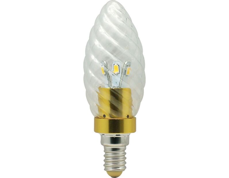 Лампа светодиодная, (3.5W) 230V E14 6400K золото, LB-77 25346