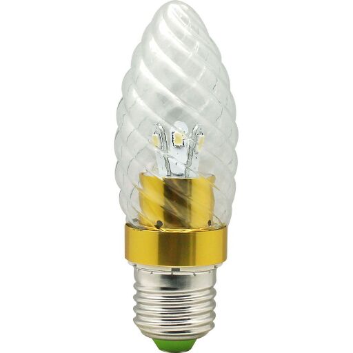 Лампа светодиодная, 6LED(3.5W) 230V E27 2700K золото, LB-77 25347
