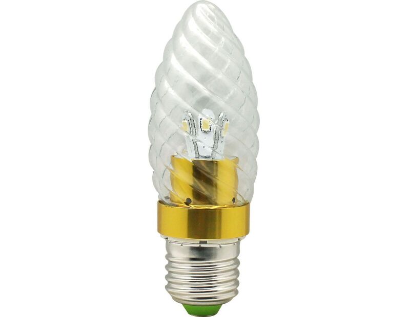Лампа светодиодная, 6LED(3.5W) 230V E27 4000K золото, LB-77 25348