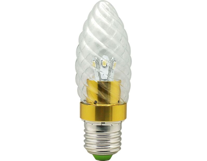 Лампа светодиодная, 6LED(3.5W) 230V E27 6400K золото, LB-77 25349