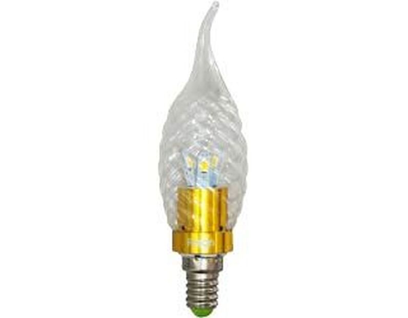 Лампа светодиодная, 6LED(3.5W) 230V E14 6400K золото, LB-78 25372