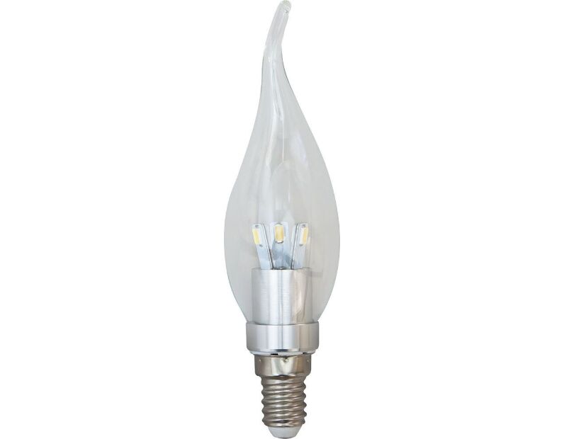 Лампа светодиодная, 6LED(3.5W) 230V E14 4000K хром, LB-71 25258