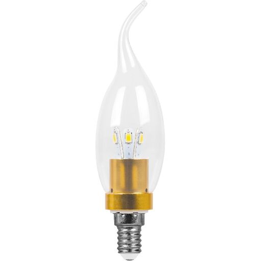 Лампа светодиодная, 6LED(3.5W) 230V E14 6400K золото, LB-71 25262