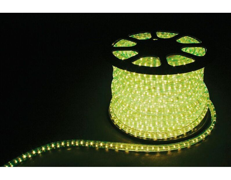 Дюралайт (световая нить) со светодиодами, 2W 100м 230V 36LED/м 13мм, лимонный, LED-R2W 26206