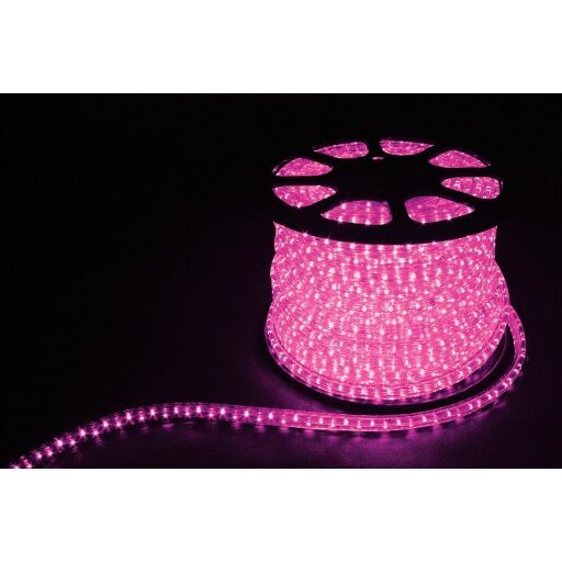 Дюралайт (световая нить) со светодиодами, 2W 100м 230V 36LED/м 13мм, розовый, LED-R2W 26335