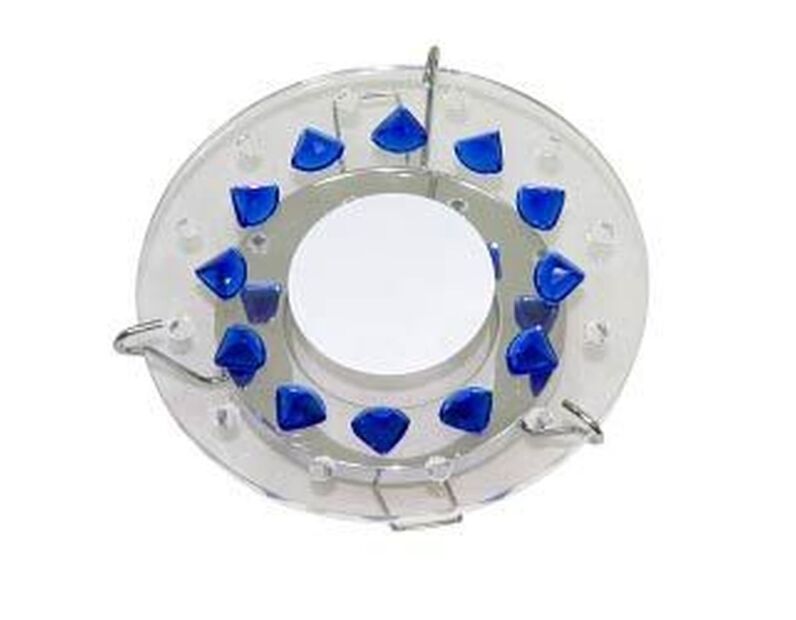 Светильник потолочный, MR16 G5.3 стекло с синими кристаллами, хром, DL4159 17253
