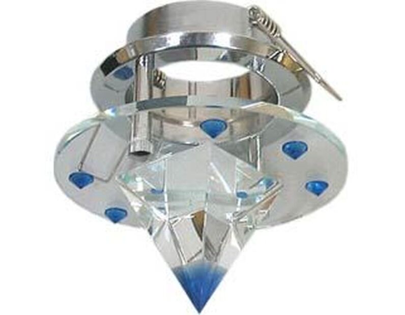Светильник потолочный, JCDR G5.3 стекло с синими кристаллами, хром, с лампой, DL4163 17299
