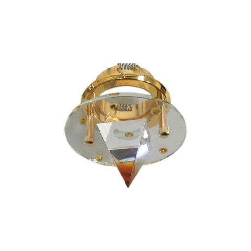 Светильник потолочный, MR16 G5.3 стекло с желтыми кристаллами, золото, c лампой, DL4163 17285