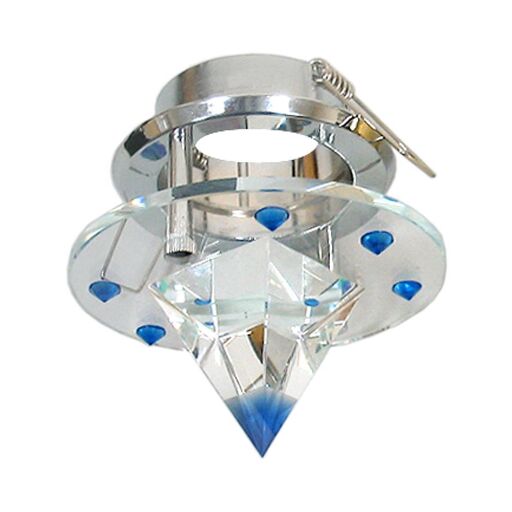 Светильник потолочный, MR16 G5.3 стекло с синими кристаллами, хром, DL4163 17186