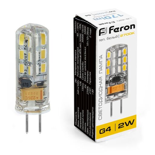 Лампа светодиодная Feron LB-420 12V G4 2W 2700K 25858