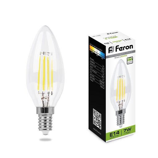 Лампа светодиодная диммируемая Feron LB-166 Свеча E14 7W 4000K 25871