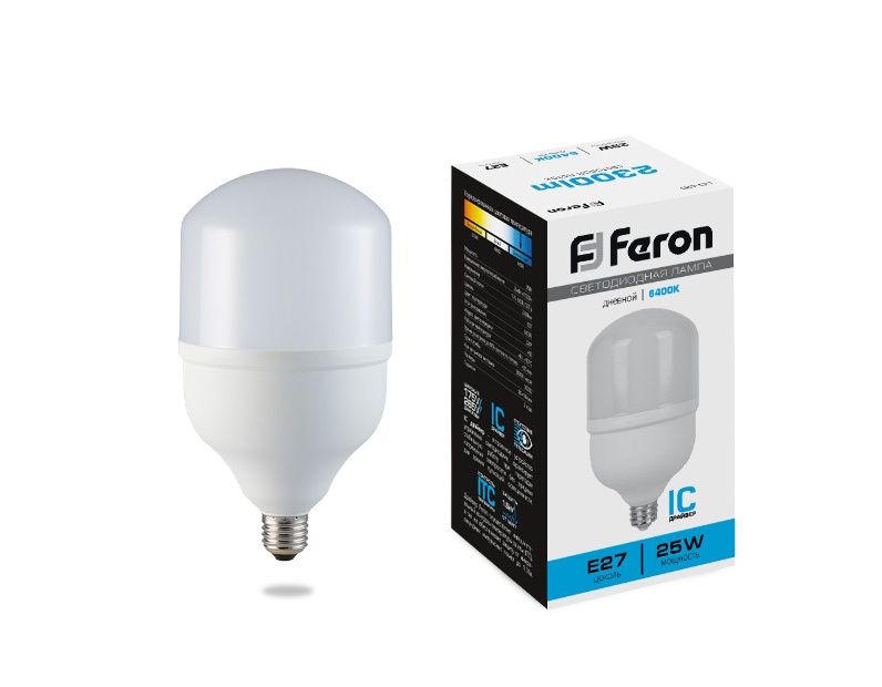 Лампа светодиодная Feron LB-65 E27 25W 6400K 25887