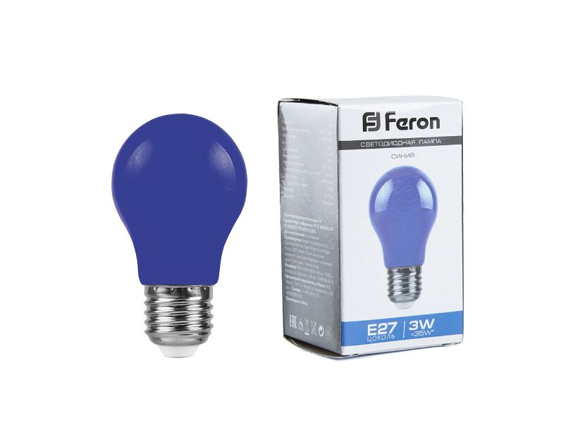 Лампа светодиодная Feron LB-375 E27 3W синий 25923