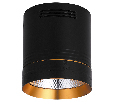 Светодиодный светильник Feron AL521 накладной 10W 4000K черный с золотым кольцом 32465