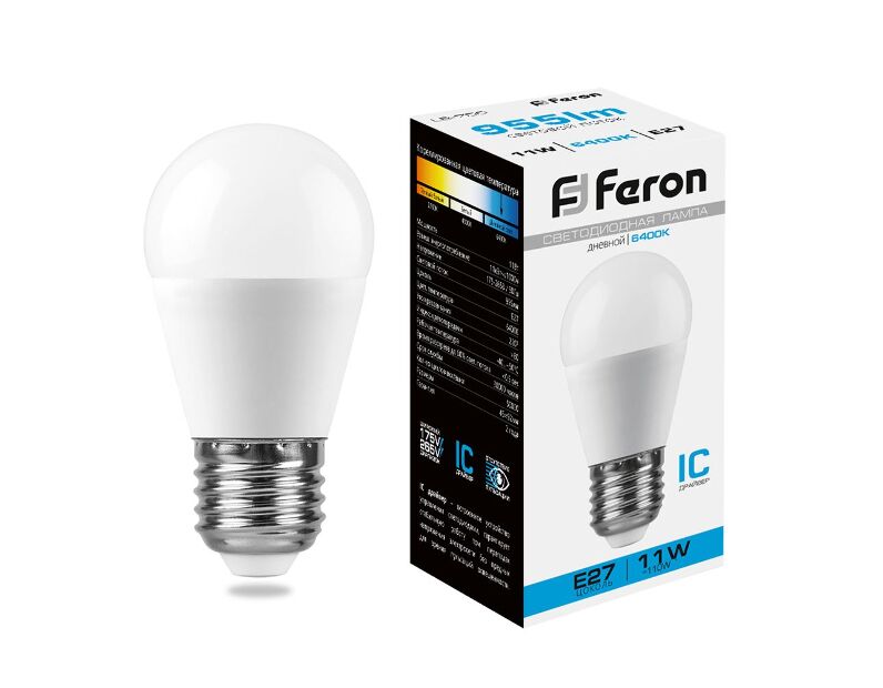 Лампа светодиодная Feron LB-750 Шарик E27 11W 6400K 25951