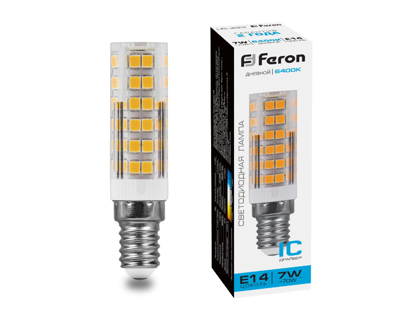 Лампа светодиодная Feron LB-433 E14 7W 6400K 25986