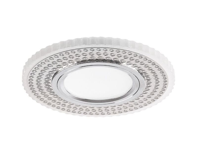 Светильник встраиваемый с белой LED подсветкой Feron CD957 потолочный MR16 G5.3 белый матовый, хром 32568