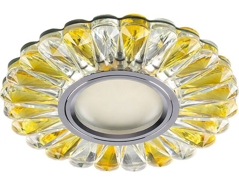 Светильник встраиваемый с белой LED подсветкой Feron CD901 потолочный MR16 G5.3 прозрачный-желтый 28970