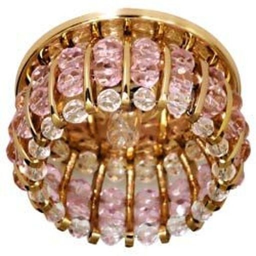 Светильник потолочный, JCD9 G9 с прозрачным и  розовым стеклом, золото, с лампой, CD2119 18323