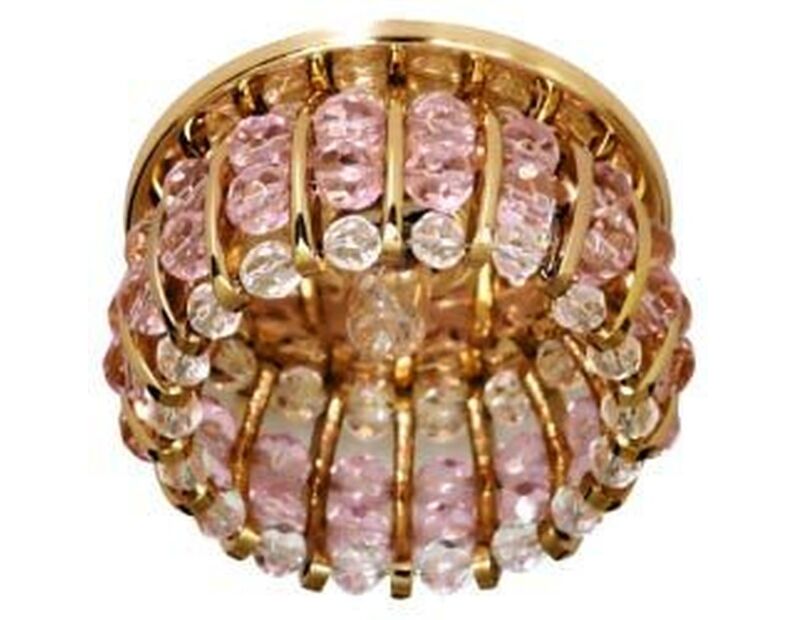 Светильник потолочный, JCD9 G9 с прозрачным и  розовым стеклом, золото, с лампой, CD2119 18323