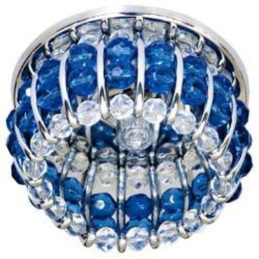 Светильник потолочный, JCD9 G9 с прозрачным и  синим стеклом, хром, с лампой, CD2119 18344