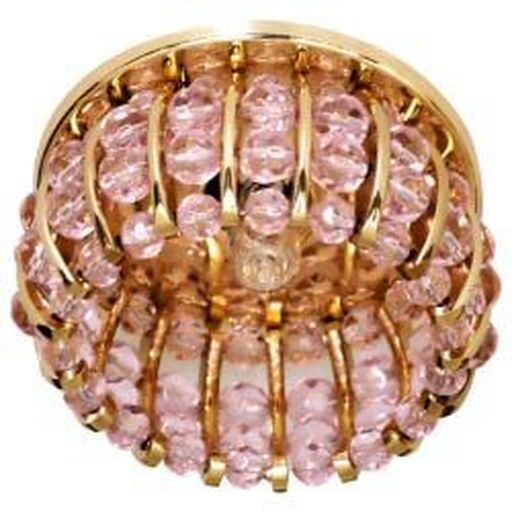 Светильник потолочный, JCD9 G9 с  розовым стеклом, золото, с лампой, CD2119 18432